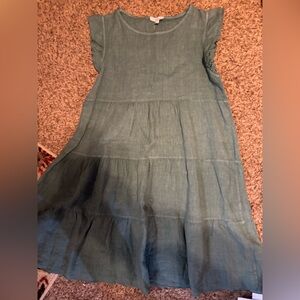 Elegant Linen Vanessa Zain Midi Dress